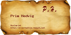 Prim Hedvig névjegykártya